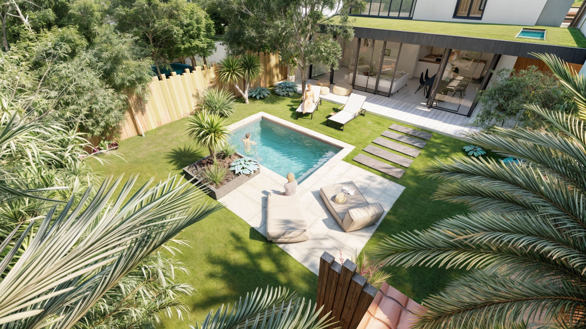 Sud ouest Studio - Etude 3D jardin