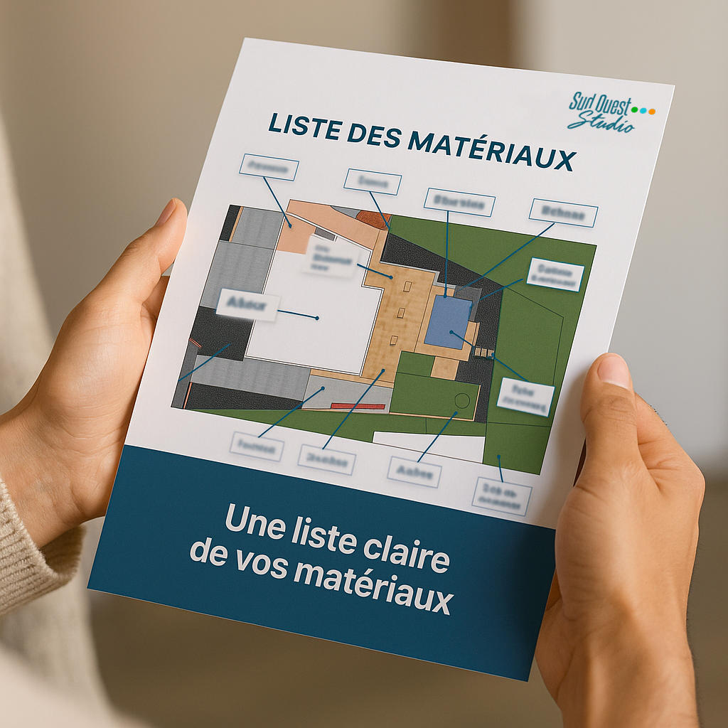 Liste des matériaux